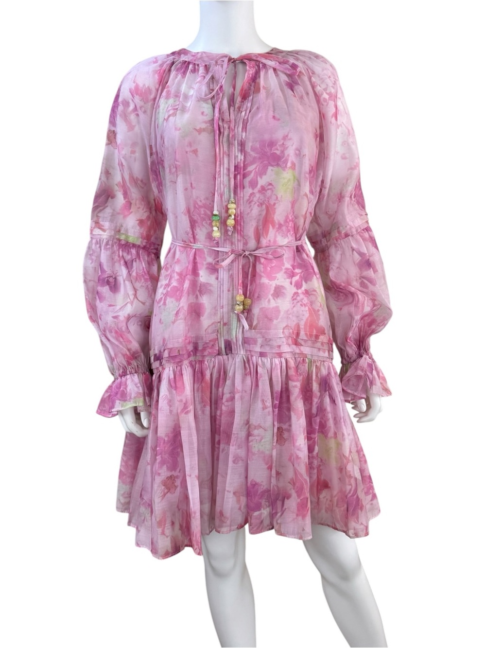 INA NWT Pink Floral Print Mini Dress Size S J0899